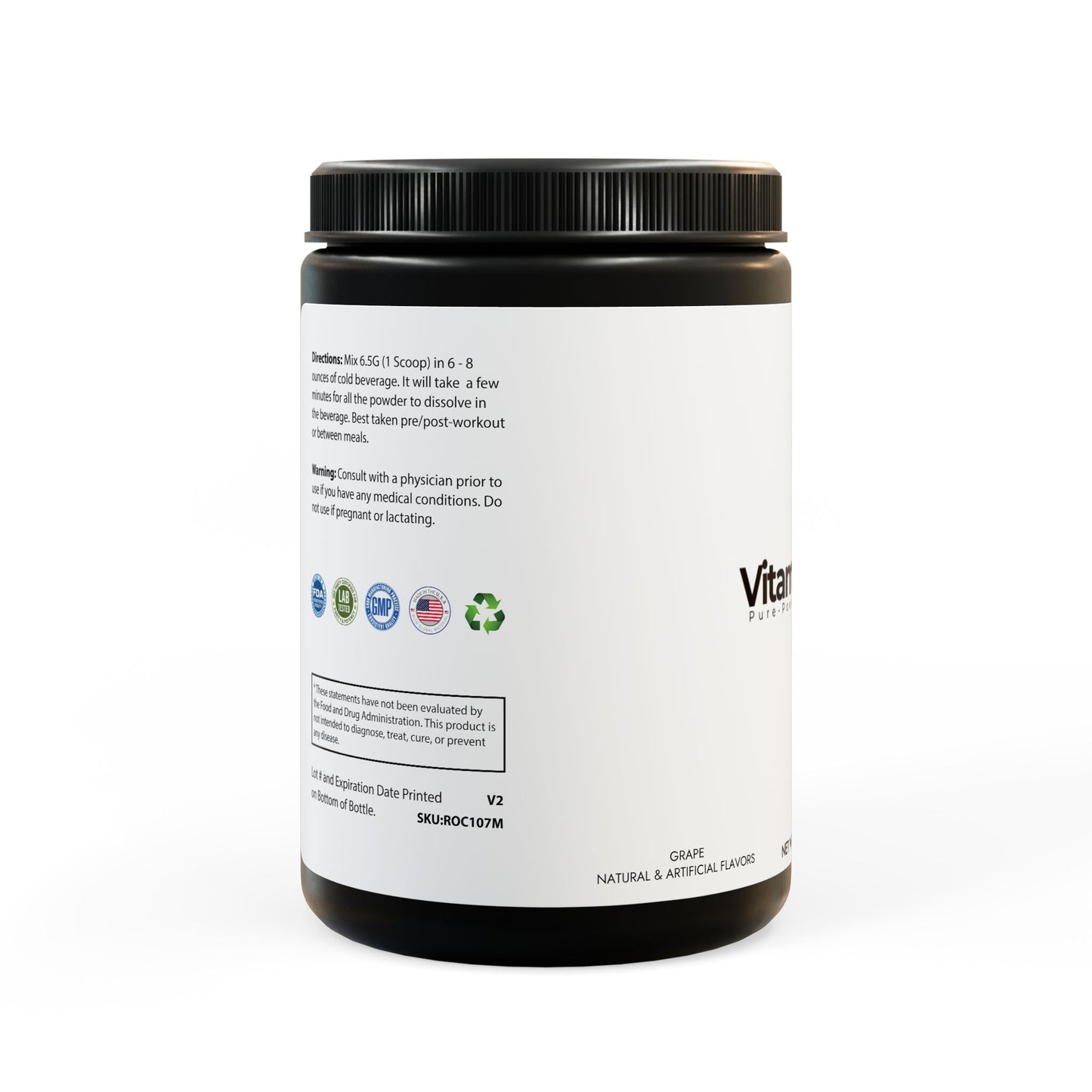 BCAA Supplement, Grape (325g, 11.46oz, 50 servings)