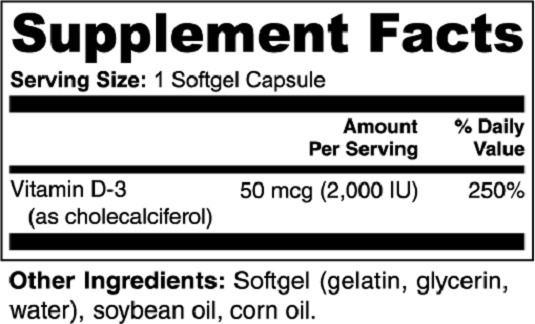 Vitamin D3 (2,000 IU)